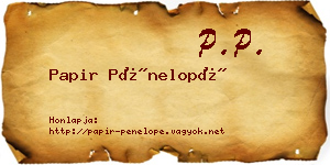 Papir Pénelopé névjegykártya